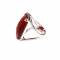 Комплект "Рубиновый свет " от Arrina: серьги и кольцо. Крупные рубиновые кристаллы, бижутерный сплав серебряного тона. Гонконг, 2000-е гг.. вид 3