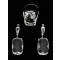 Комплект "Горный хрусталь " от Arrina: серьги и кольцо. Крупные прозрачные кристаллы, бижутерный сплав серебряного тона. Гонконг, 2000-е гг.. вид 2