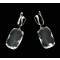 Комплект "Горный хрусталь " от Arrina: серьги и кольцо. Крупные прозрачные кристаллы, бижутерный сплав серебряного тона. Гонконг, 2000-е гг.. вид 3