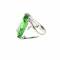 Комплект "Изумрудный хрусталь " от Arrina: серьги и кольцо. Крупные кристаллы нежно-зеленого цвета, бижутерный сплав серебряного тона. Гонконг, 2000-е гг.. вид 4