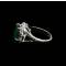 Комплект "Роскошный изумруд" от Arrina: серьги и кольцо. Крупные кристаллы изумрудного цвета, прозрачные стразы, бижутерный сплав золотого тона. Гонконг, 2000-е гг.. вид 5