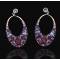 Серьги-пусеты "Наваждение" от Swarovski. Кристаллы Сваровски аметистового цвета, стразы, бижутерный сплав серебряного тона. США, 2000-е гг.. вид 2