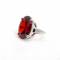 Кольцо коктейльное "Рубиновый свет". Ограненный горный хрусталь имитирующий рубин, металл серебряного тона. Ручная работа. Лондон, Великобритания, 2000-е гг.. вид 2