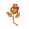 Брошь "Роскошная роза" от Arrina. Цветные эмали, золотистый кристалл, бижутерный сплав золотого тона. Гонконг, 2000-е гг.. вид 3