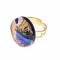 Кольцо коктейльное "Золото на голубом". Муранское стекло, бижутерный сплав золотого тона, ручная работа. Murano, Италия (Венеция). вид 2