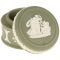 Миниатюрная шкатулка для мелочей. Зеленый бисквит, рельеф. Wedgwood, Великобритания, конец ХХ века. вид 3
