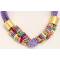 Колье "Карнавал". Текстиль сиреневого цвета, дерево, гипоаллергенный ювелирный сплав. Nina Ford, Испания. вид 2