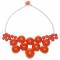 Колье "Оранжевые грозди". Муранское стекло, каучук, ручная работа. Murano, Италия (Венеция). вид 2