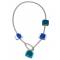 Колье "Голубая лагуна". Муранское стекло, каучук, ручная работа. Murano, Италия (Венеция). вид 2