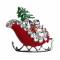 Брошь "Санки Санта Клауса" от D.Mari.  Цветные эмали, прозрачные кристаллы, бижутерный сплав серебряного тона. Гонконг. вид 2