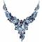 Комплект "Флавия": ожерелье и серьги от Arrina. Кисталлы и стразы сапфирового цвета, бижутерный сплав серебряного тона. Гонконг. вид 3