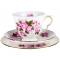Чайное трио "Плетистые розы". Английский фарфор, Queen Anne, Великобритания, вторая половина 20 века. вид 2