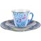 Чайное трио "Голубые цветы" в стиле Арт Деко. Фарфор. Windsor china, Великобритания, первая половина 20 века. вид 2