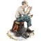 Винтажная статуэтка "Мужчина, зашивающий носок". Capodimonte. Италия. вид 1