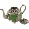 Декоративный тибетский чайник, нефрит, металл, вторая половина 20 века. Китай. вид 1