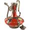 Декоративный тибетский чайник, фарфор, красный, вторая половина 20 века. Китай. вид 1