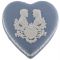 Шкатулка в форме сердца "Королевская свадьба", фарфор Wedgwood, голубой бисквит, Великобритания, винтаж, вторая половина ХХ века. вид 3