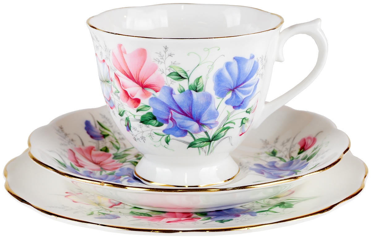 Чайная пара спб. Роял Алберт чайное трио. Чайное трио Royal Albert Провинциальные цветы. Чайная пара душистый горошек Лефард.